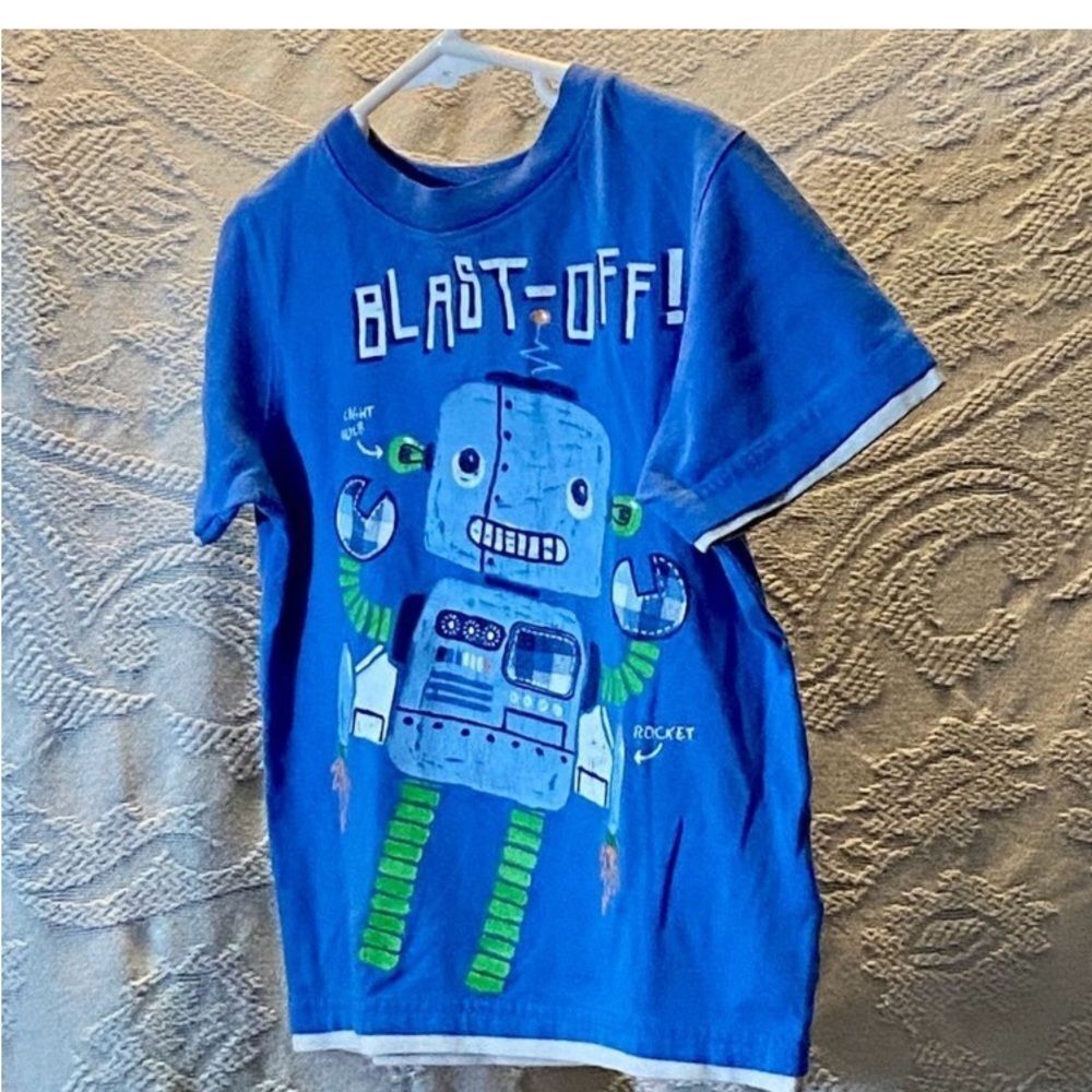 Blast-Off Robot Kids T-Shirt - Blue Size 4T